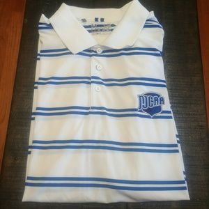 Men Under Armour White Polo Short Sleeve Sz L UA
